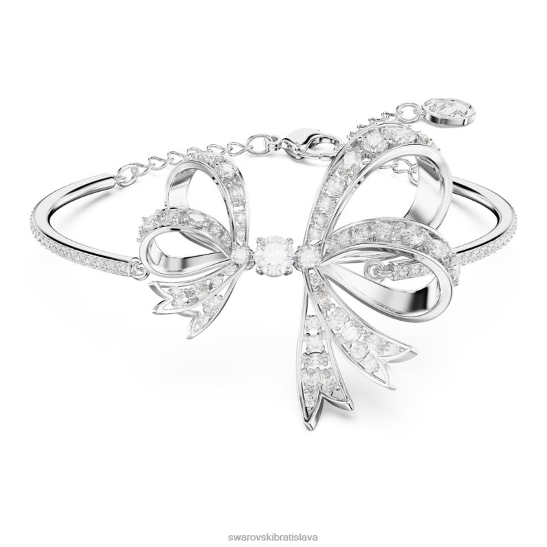 volta_naramok_maslicka_biela_rhodiovana_b8znt505_swarovski_sperky.jpg volta náramok mašlička, biela, rhodiovaná B8ZNT505 Swarovski šperky - Image 1