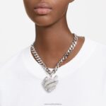 volta tlmivka srdce, biele, rhodiované B8ZNT369 Swarovski šperky - Image 2