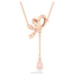 volta y prívesok mašľa, ružová, pozlátená ružovým zlatom B8ZNT247 Swarovski šperky - Image 4