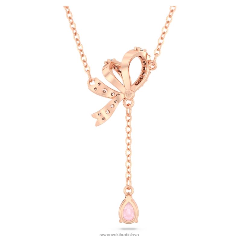 volta y prívesok mašľa, ružová, pozlátená ružovým zlatom B8ZNT247 Swarovski šperky - Image 4