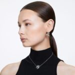 voltová súprava mašlička, biela, rhodiovaná B8ZNT383 Swarovski šperky - Image 2