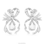 voltové náušnice hruškový výbrus, mašľa, biely, rhodiovaný B8ZNT793 Swarovski šperky