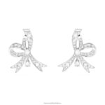 voltové náušnice mašlička, biela, rhodiovaná B8ZNT709 Swarovski šperky - Image 3