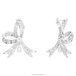 voltové náušnice mašlička, biela, rhodiovaná B8ZNT709 Swarovski šperky - Image 5