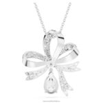 voltový prívesok mašlička, biela, rhodiovaná B8ZNT249 Swarovski šperky - Image 4