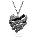 voltový prívesok srdce, čierne, potiahnuté ruténiom B8ZNT210 Swarovski šperky