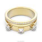 vzrušujúci prsteň zmiešané strihy, biele, pozlátené B8ZNT1019 Swarovski šperky