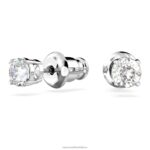 zaujmú napichovacie náušnice okrúhly výbrus, biely, rhodiovaný B8ZNT656 Swarovski šperky - Image 3