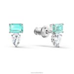 zaujmú napichovacie náušnice zmiešané rezy, modrá, rhodiované B8ZNT860 Swarovski šperky - Image 3