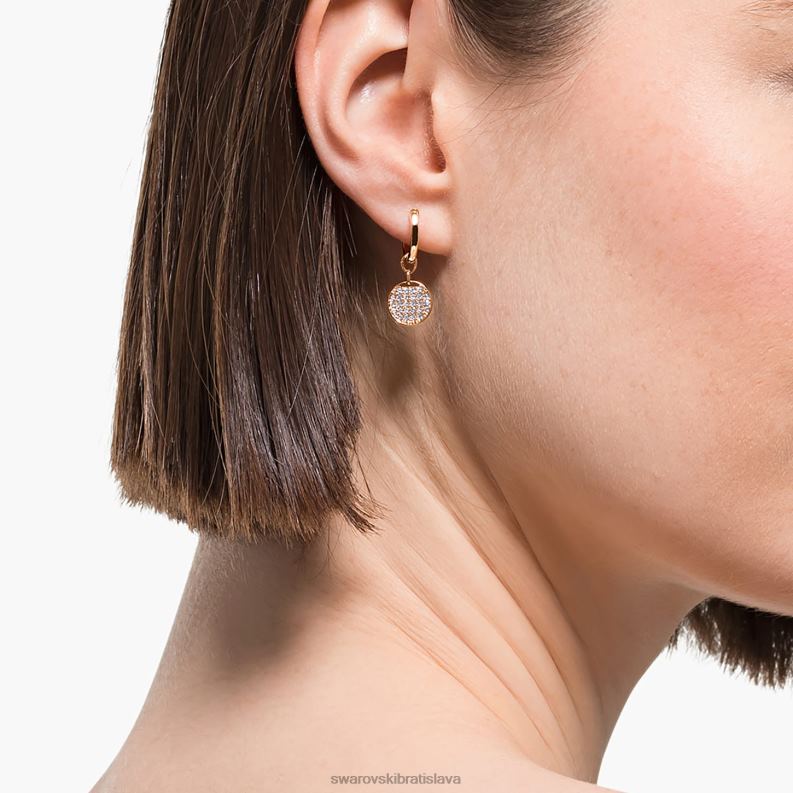 zázvorové kvapkové náušnice biele, pozlátené ružovým zlatom B8ZNT822 Swarovski šperky - Image 2