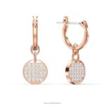 zázvorové kvapkové náušnice biele, pozlátené ružovým zlatom B8ZNT822 Swarovski šperky - Image 3