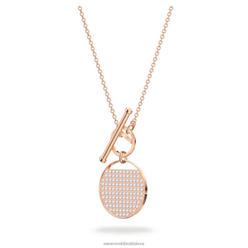 zázvorový t bar náhrdelník biele, pozlátené ružovým zlatom B8ZNT127 Swarovski šperky - Image 3