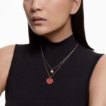 zázvorový vrstvený prívesok červená, pozlátená B8ZNT308 Swarovski šperky - Image 2