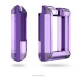 žiarivé kruhové náušnice štvorcový tvar, fialová B8ZNT882 Swarovski šperky - Image 3