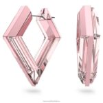 žiarivé kruhové náušnice vyhlásenie, ružové B8ZNT939 Swarovski šperky