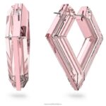 žiarivé kruhové náušnice vyhlásenie, ružové B8ZNT939 Swarovski šperky - Image 3