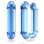 žiarivé kruhové náušnice vyhlásenie, tvar osemuholníka, modrá B8ZNT874 Swarovski šperky - Image 3