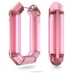 žiarivé kruhové náušnice vyhlásenie, tvar osemuholníka, ružová B8ZNT869 Swarovski šperky