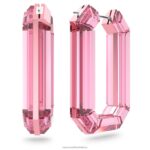 žiarivé kruhové náušnice vyhlásenie, tvar osemuholníka, ružová B8ZNT869 Swarovski šperky - Image 3