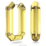 žiarivé kruhové náušnice vyhlásenie, tvar osemuholníka, žltá B8ZNT873 Swarovski šperky
