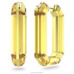 žiarivé kruhové náušnice vyhlásenie, tvar osemuholníka, žltá B8ZNT873 Swarovski šperky - Image 3