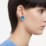 žiarivé napichovacie náušnice modrá, rhodiovaná B8ZNT713 Swarovski šperky - Image 2